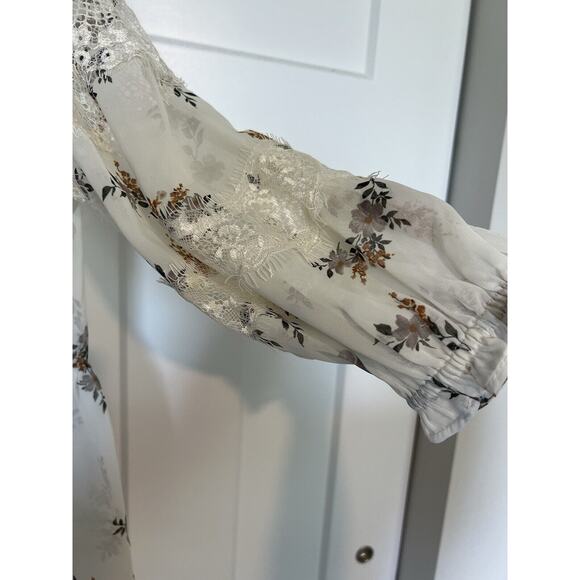 Umgee Womens Small Sheer Top Boho Cottagecore Coquette - Picture 3 of 7